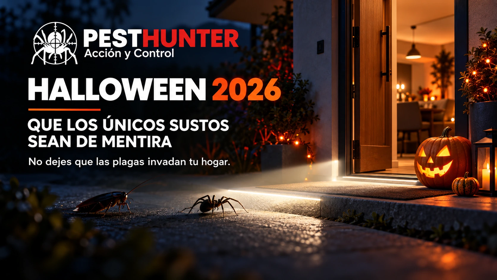 PestHunter Halloween 2026: que los únicos sustos sean de mentira. No dejes que las plagas invadan tu hogar.